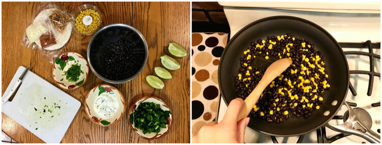 Cooking Home Chef vegetarian tacos