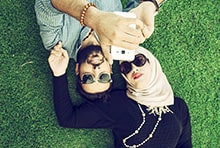 Muslim couple at park
