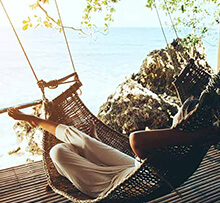 Woman relaxing during summer