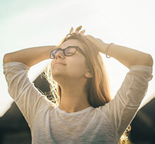 Woman finding clarity