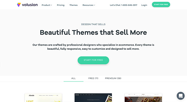 Volusion offers beautiful themes 