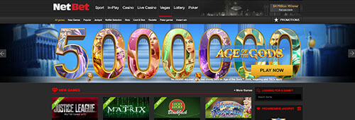 NetBet's casino offerings are not to be missed
