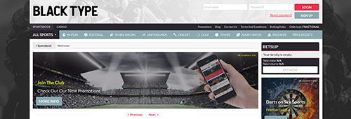 Start betting at the sleek Black Type today