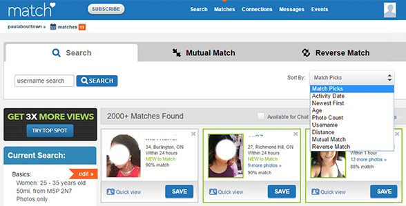 match username search