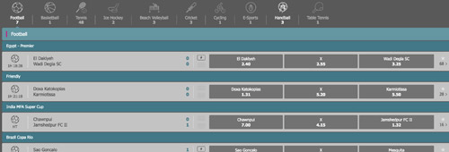 Bet in-play at Karamba