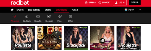 You can also enjoy casino, live casino and poker games at Redbet