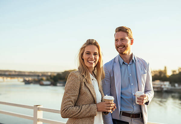 Young, professionals in love