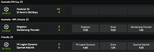 Bet on a range of sports today